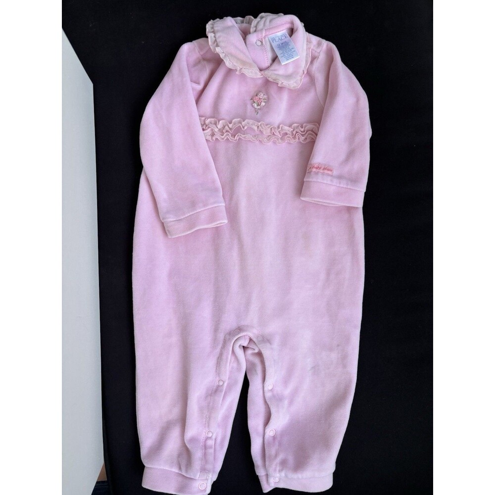 Vintage The Children’s Place Girls Sleep N Play One Piece Pink 12 Mos 90's Y2K